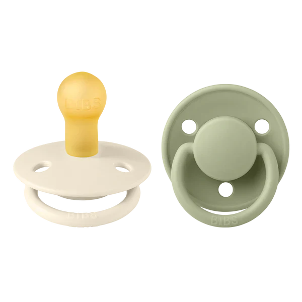 Chupete Bibs De Lux Redondo X2 | 0-6 Meses | Ivory & Sage